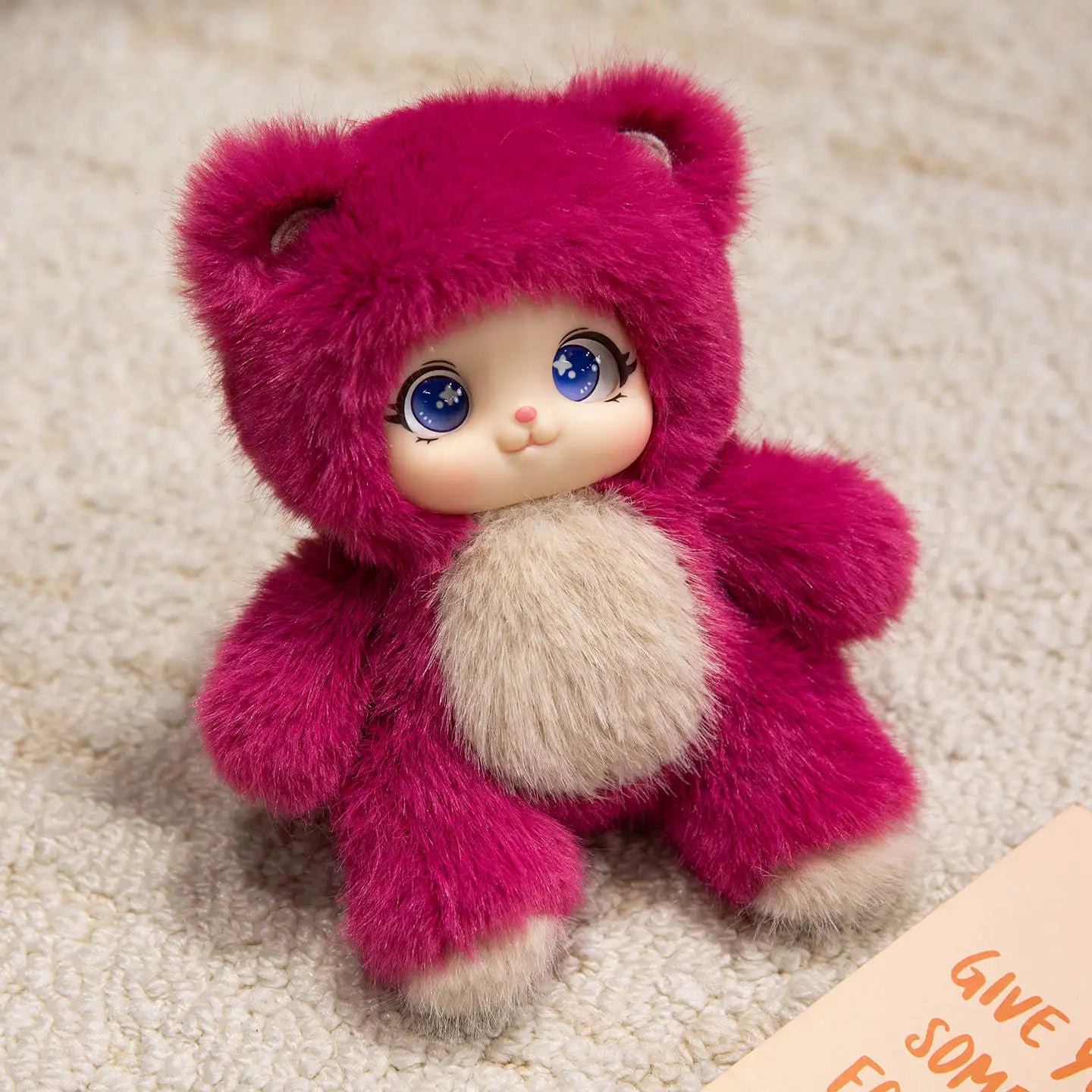 18cm Kawaii Cute Animals Vinyl Face Plush Toys Animal Toys Pendant Rabbit Bear Sheep Gift for Animal Enthusiasts Kids Hang Bag