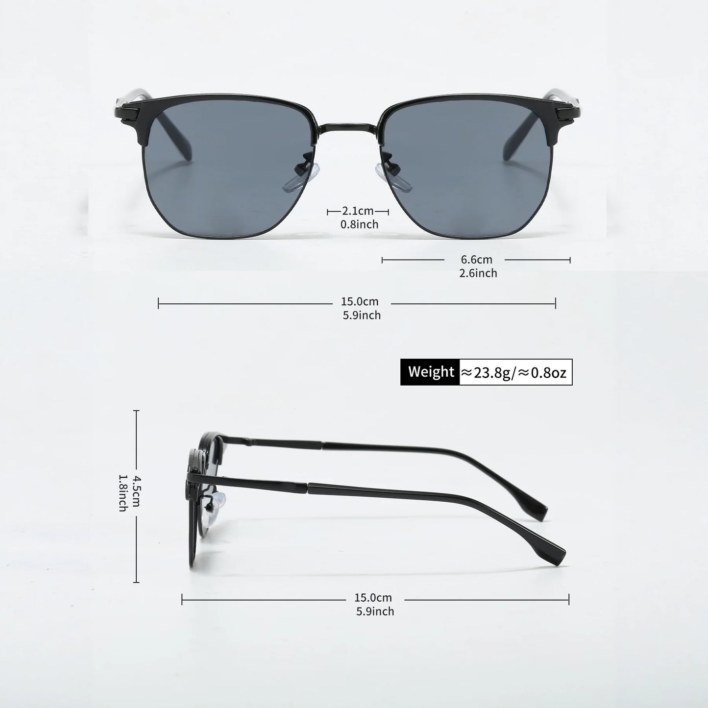 2PCS Retro Punk Eye Glasses Unisex Clear Square Sunglasses Fashion Korean Style Fashion Small Square Sunglasses