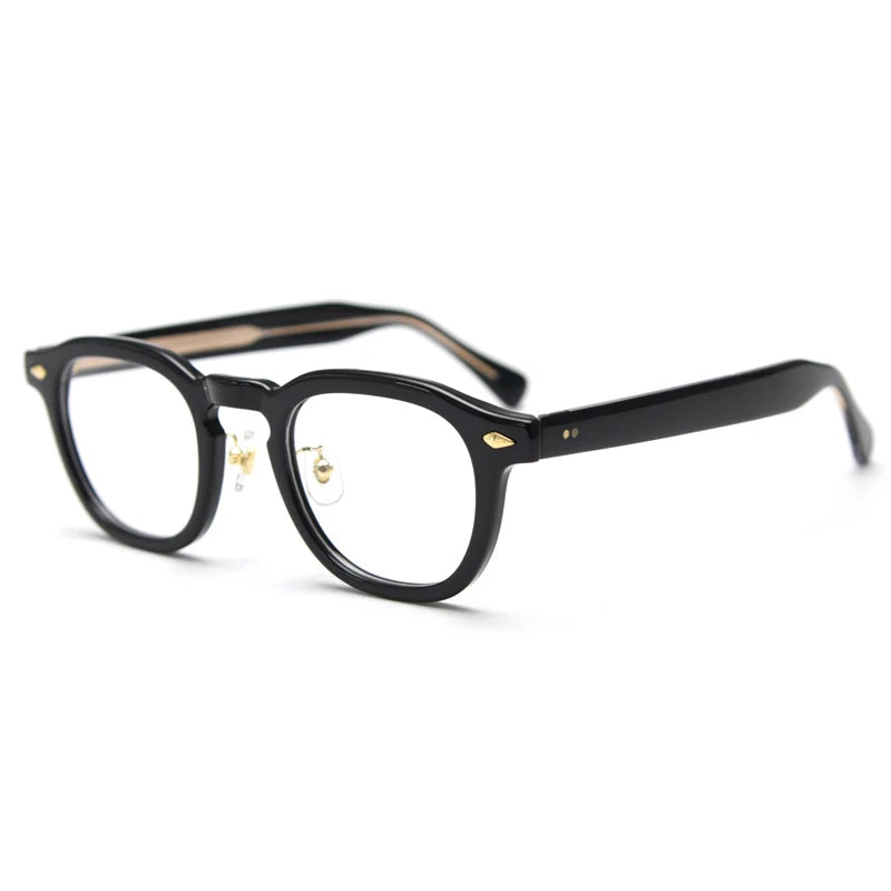 Caterside Retro Oval Eyeglass Transparent Lenses Men High Quality Flat Light  Women Glasses Gift Set Artistic