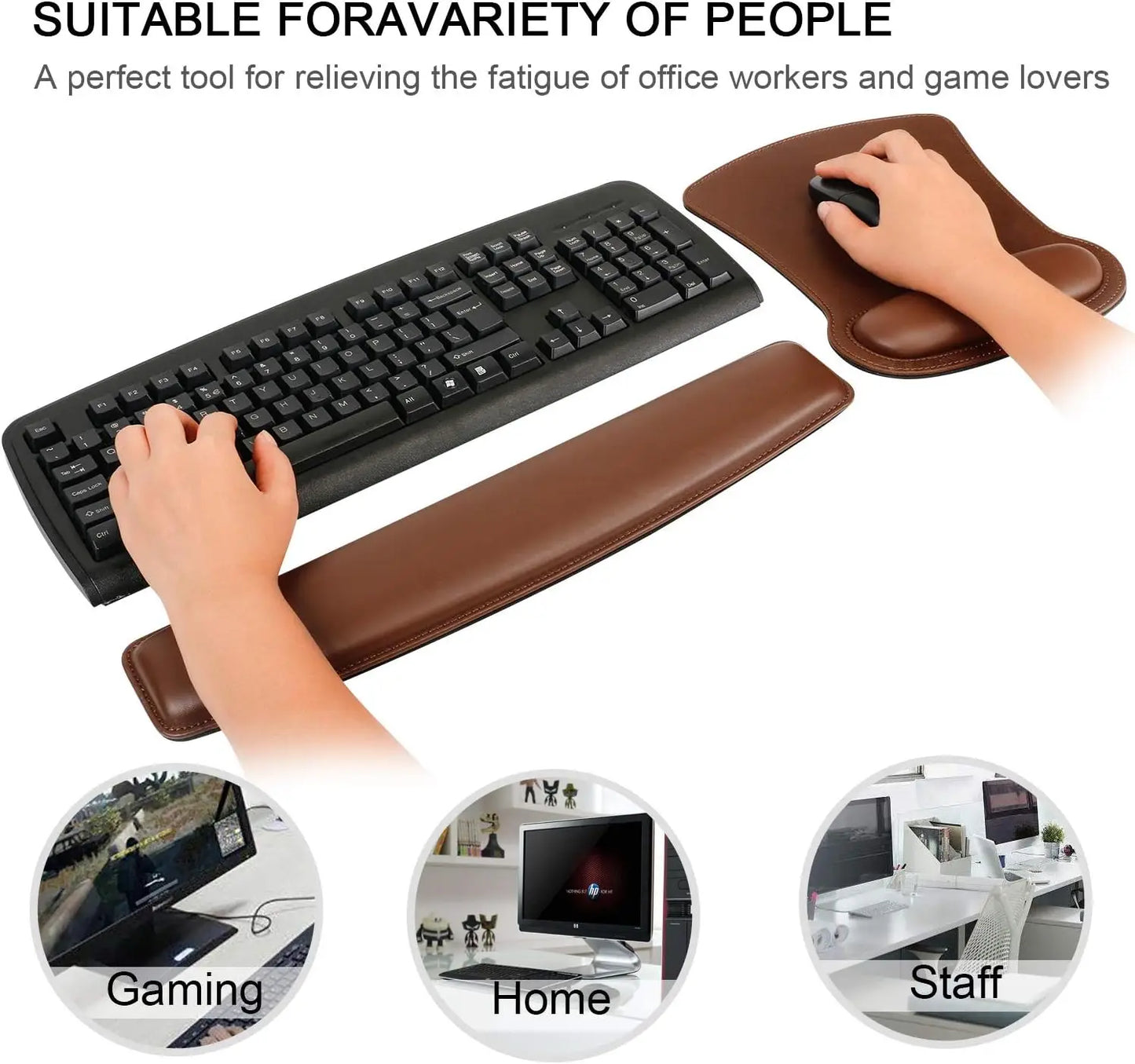 Keyboard Wrist Rest Pad and Mouse Wrist Rest Support Mouse Pad Set,Sturdy & Comfortable & Lightweight for Easy Typing & Pain Rel