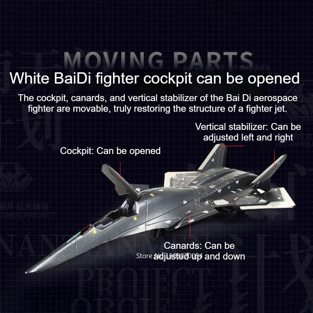 1:50 1:144 Bai Di Aerospace Fighter Model Alloy Diecast Toys Car Bracket Head Can Rotate Metal Body Exquisite Models Collection