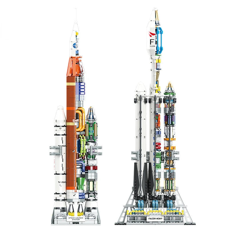 Building blocks rocket model science education assembly DIY heavy rocket JJ9030