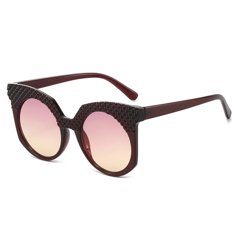 JNPCXI Fashion Oversized Women Sunglasses Retro Round Green Shades UV400 Men Gradient Sun Glasses