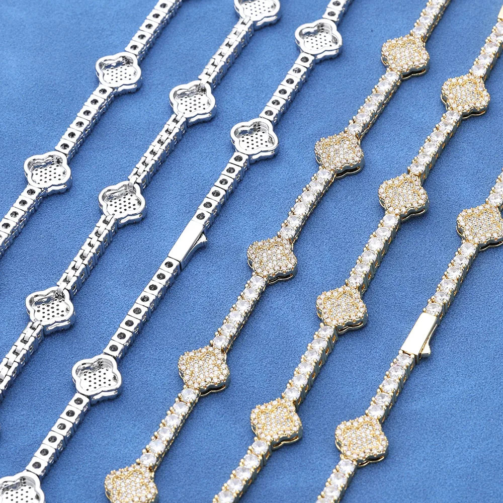 Women's Ny Fashion Jewelry Fine Tennis Chain, 18K Gold Plated Diamond Necklace