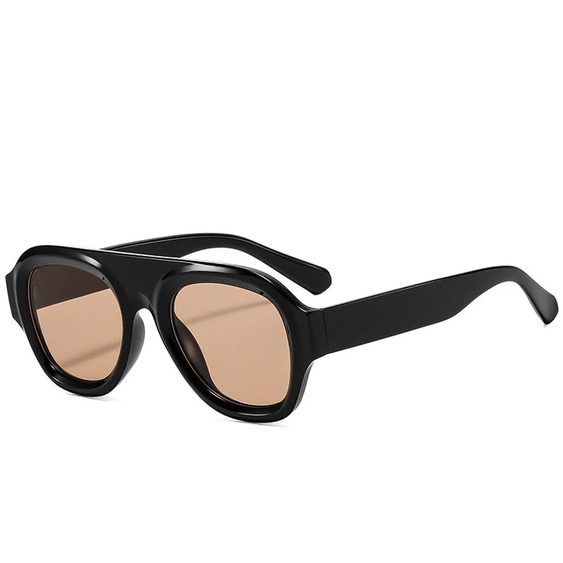 JNPCXI New Retro Big Frame Oval Punk Women Sunglasses Luxury Tea Sunglass Men Outdoor Sports Eyewear Unisex Lentes UV400