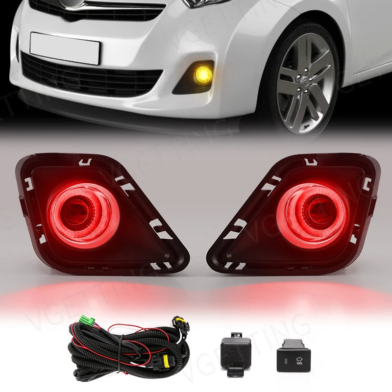 For Toyota Ractis 2010 2011 2012 2013 2014 Led Fog Lamp Angel Eyes DRL Daytime Running Light Yellow White Blue Red Waterproof