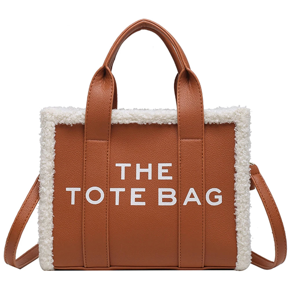 White PU Leather Commute Bag Fashion Letter Casual Soft Girls Shop Square Bags