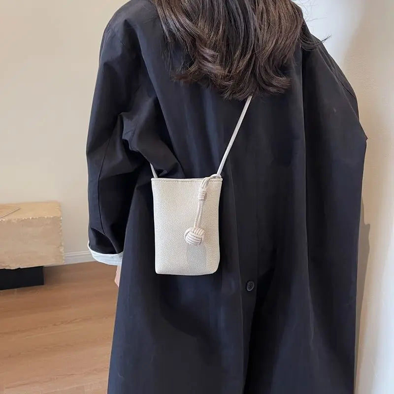 Women Leather Small Crossbody Bag Candy Color Phone Bag Lightweight Shoulder Bag