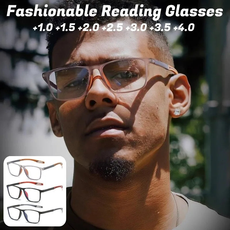 10pcs Fashionable Ultra Light Large Frame Glasses Sports Presbyopia Glasses +1.0~ +4.0