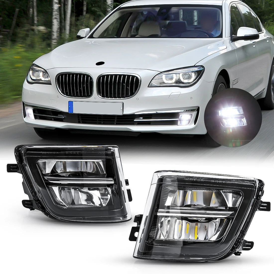 OE: 63177311288 63177311287 For BMW 7 Series F01 F02 F03 730i 740i 750i 760i Car LED Fog Lamps Front Bumper Driving Lights 12V