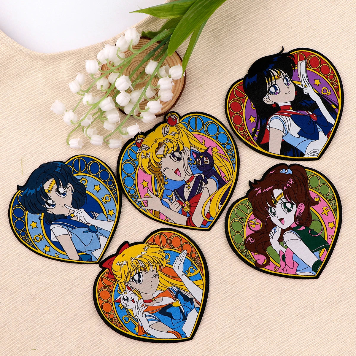 Cute Anime Girls Embroidery Patch Japanese Manga Iron On Patches For Clothing Thermoadhesive Patches On Clothes DIY Sew Badges