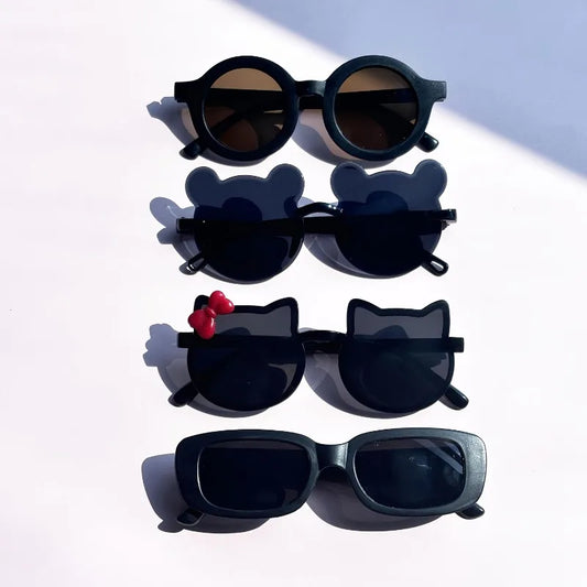 4pcs Cute Round Frame And Bear Ear Shaped Fashion Glasses Perfect for Parties And Birthday And Holiday Gifts