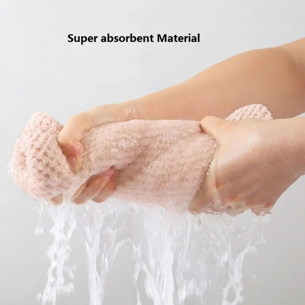 1pc Soft Hair Drying Cap, Solid Color Towel for Bathroom, Super Absorbent Hair Wrap Towel for Curls, Anti-Frizz Hair Turban