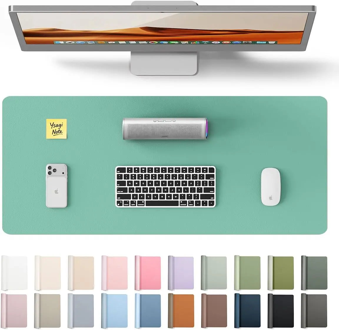 Leather Office Desk Pad Protector,Large Mouse Pad,Non-Slip,PU Leather,Laptop Desk Blotter,Waterproof Writing Pad for Office/Home