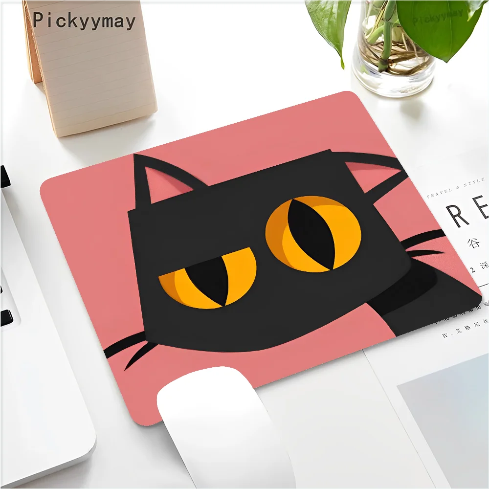 Funny Black Cat Mouse pad PC Desk Mat Table Big Mouse Pad PC Non-slip Rug Z18