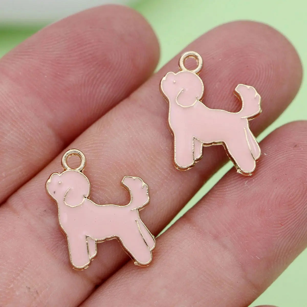10Pcs Gold Plated Black Enamel Dog Charm Connectors for Making Bracelet DIY Jewelry Accessories