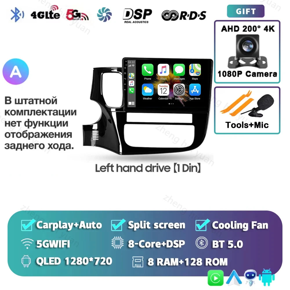 CarPlay Auto For Mitsubishi Outlander 3 GF0W GG0W 2012 - 2018 Left hand drive Car Radio Multimedia Video Player Navigation stere
