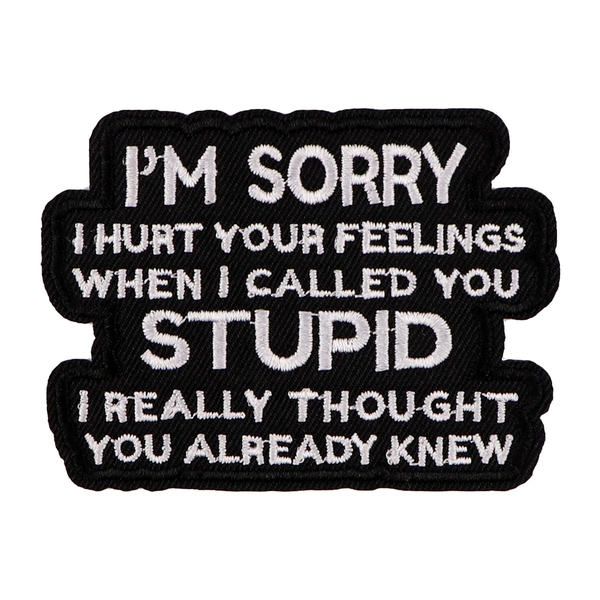 Letters Black Embroidery Patch Funny Quotes Iron On Patches For Clothing Thermoadhesive Patches On Clothes DIY Sew Badges
