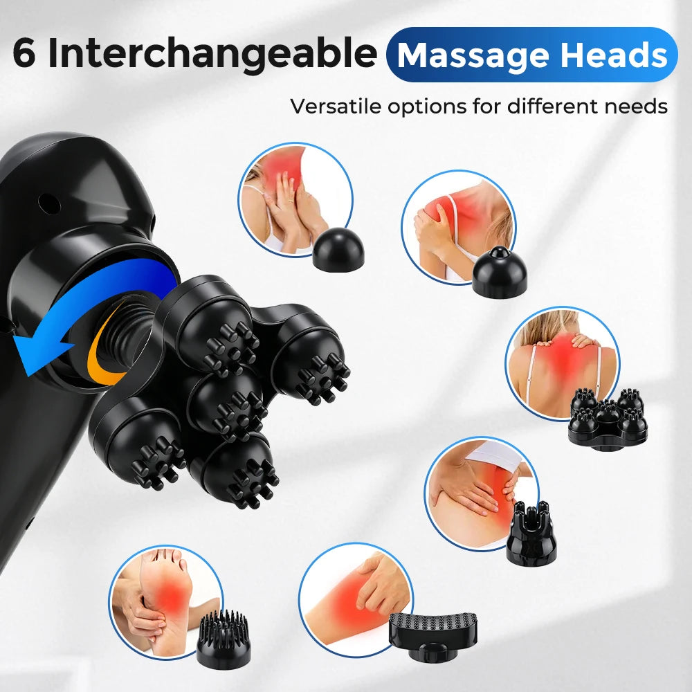 6 in 1 Electric Dolphin Massage Stick Cervical Massager Neck Shoulder Waist Home Massage Hammer Back Multifunctional Whole Body