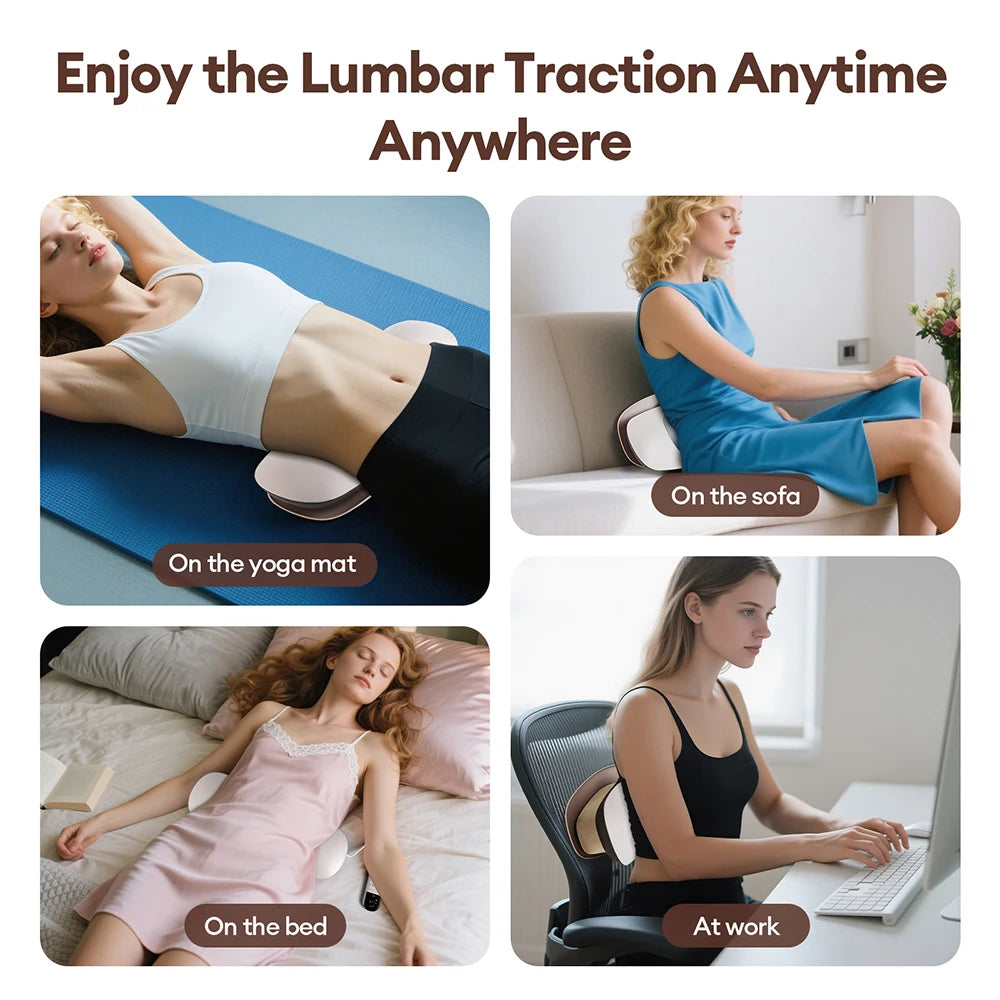 Electric Waist Traction Massager Adjustable Vibration Lumbar Traction Massager Waist Spine Support Back Massage Machine