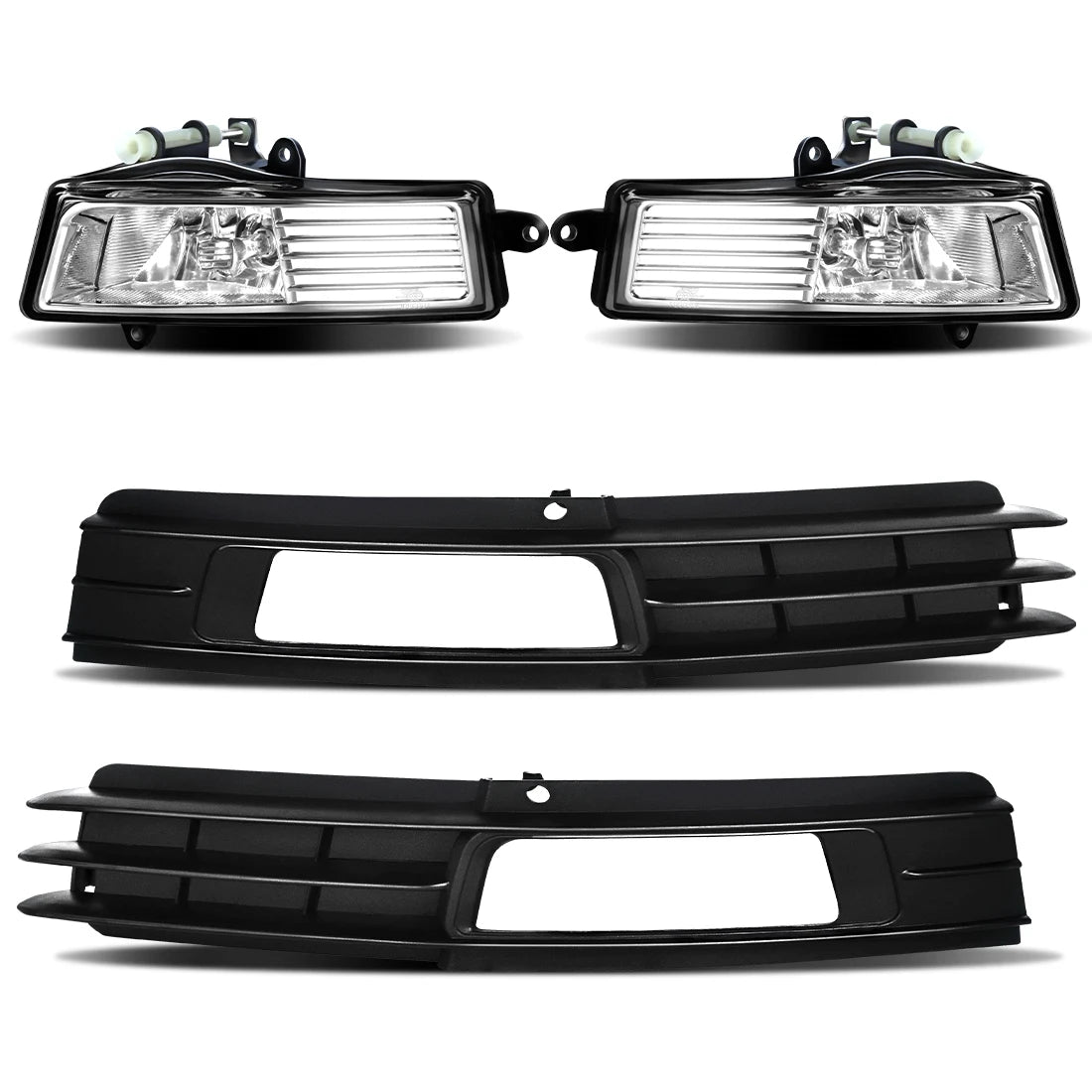 For Audi A6 C6 2009 2010 2011 Fog Lamps Front Bumper Daylights DRL Daytime Running Lights Halogen with Covers Car Accessories