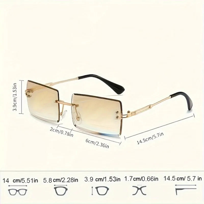 Stylish Frameless Gradient Fashion Glasses for Women - Chic Everyday Eyewear  Perfect for Fashion Statements And Everyday Wear