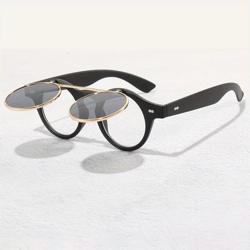 1pc Round Flip-Up Retro Style Glasses  for Fashionable Women - Ideal For, Driving, And Everyday Fashion Accessories