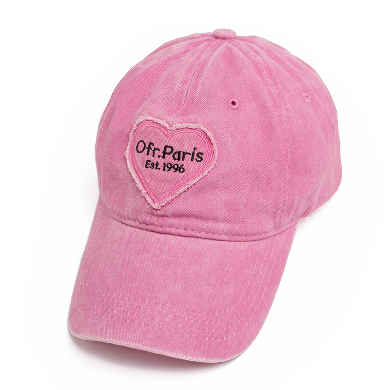 CNTANG 2024 Summer Women's Baseball Cap Fashion Embroid Cotton Sun Visor Casual Solid Color y2k Pink Cap For Girls Adjustable
