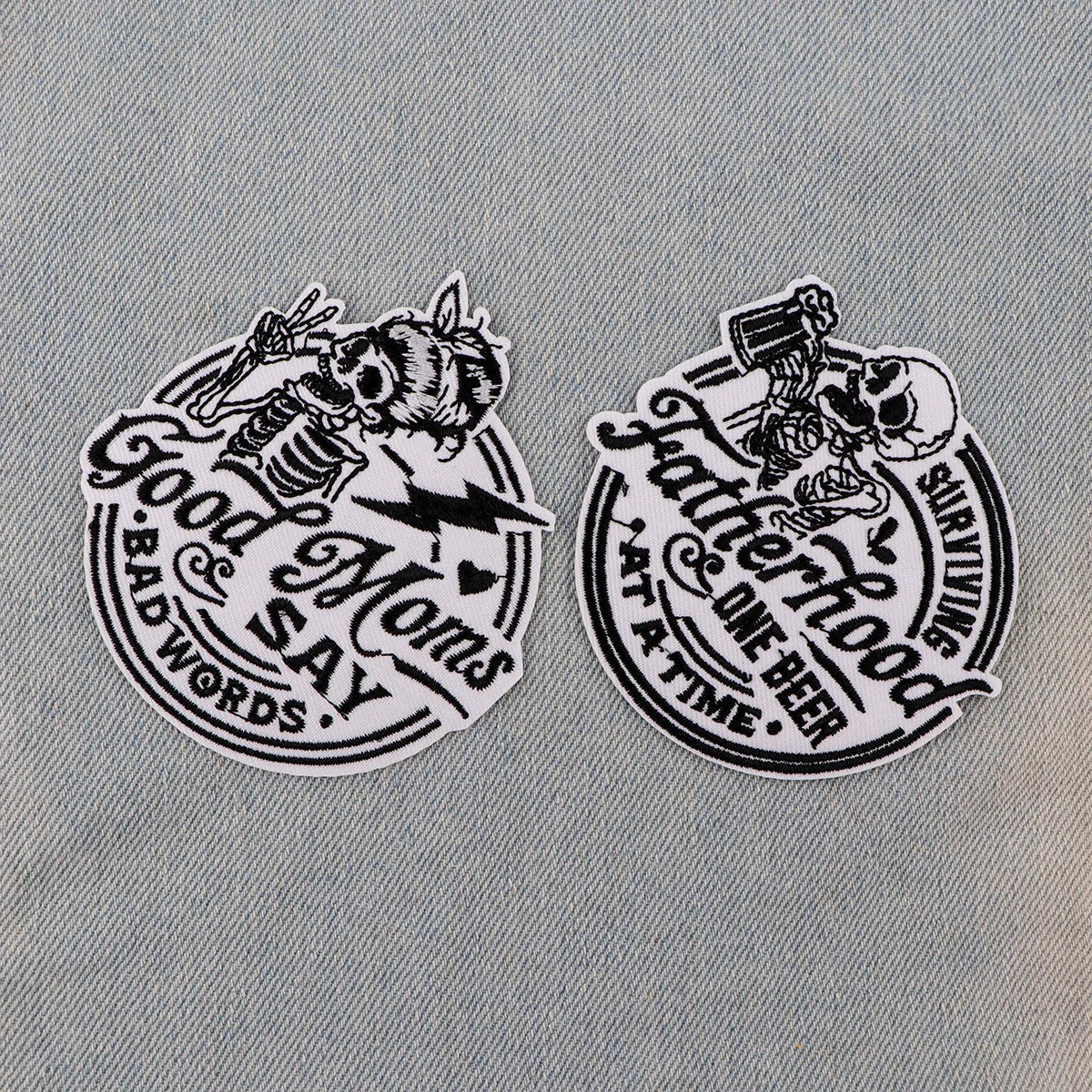 Halloween Skeleton Embroidery Patch Punk Iron On Patches For Clothing Thermoadhesive Patches On Clothes DIY Sew Badges
