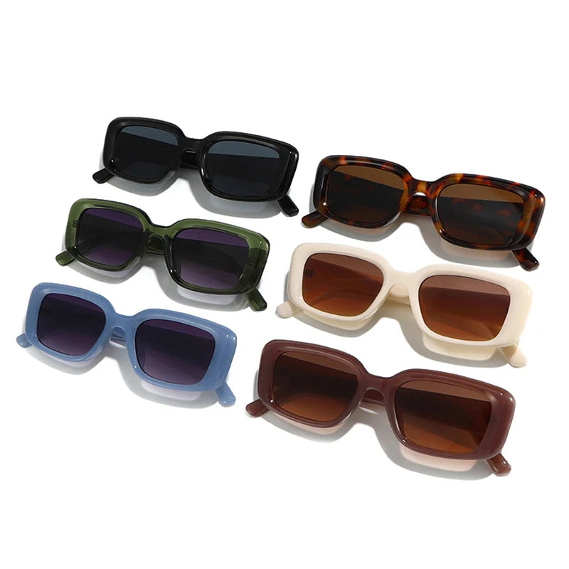 JNPCXI New Square Jelly Green Gray Color Sunglasses Women Fashion Gradient Shades UV400