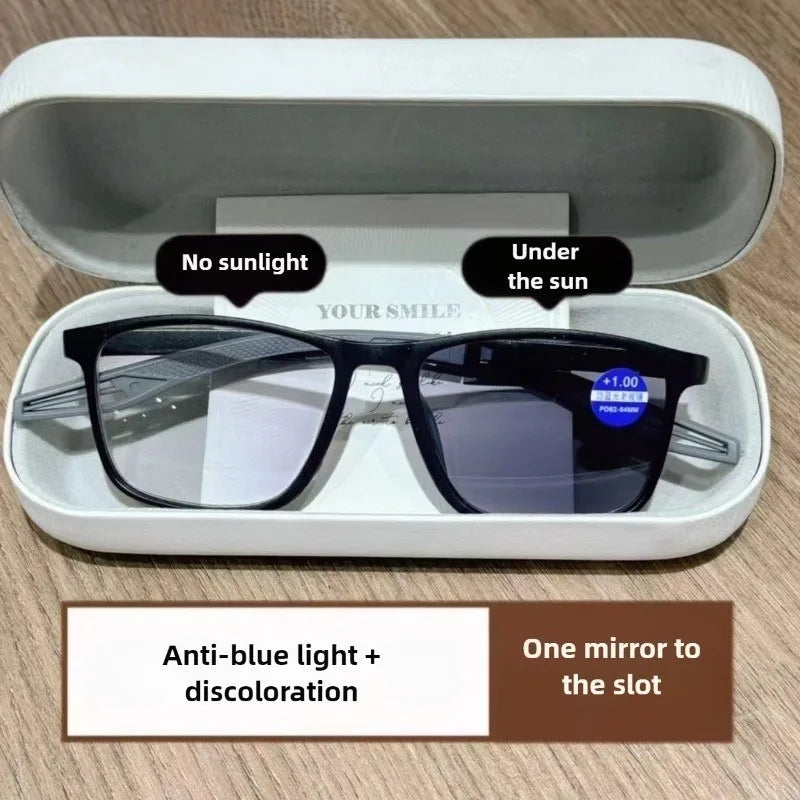 Photochromic+Anti-Blue Light+Reading Glasses High Quality Young Slyle for The Elderly