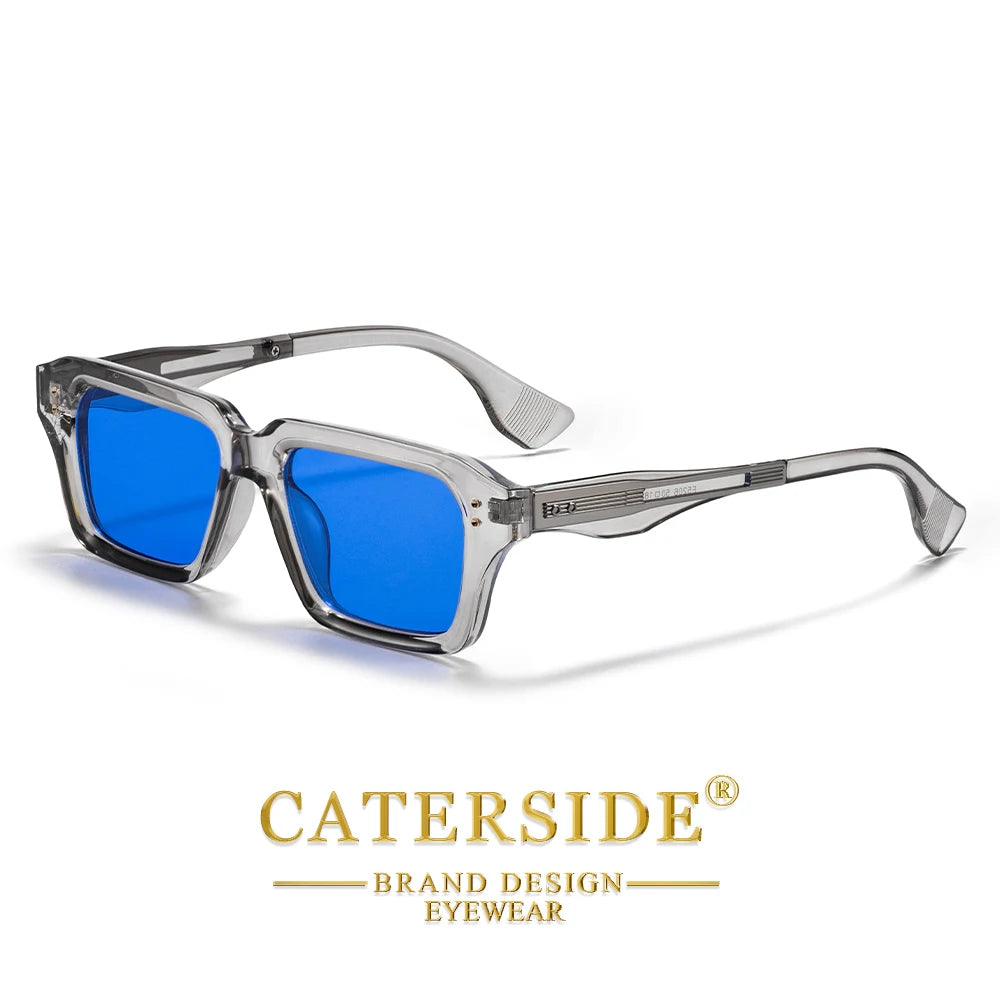 CATERSIDE Retro Men's Sunglasses Unique Temple Design Luxurious Sun Glasses Women Thick Frame Travel Parties UV400 Eyeglasses