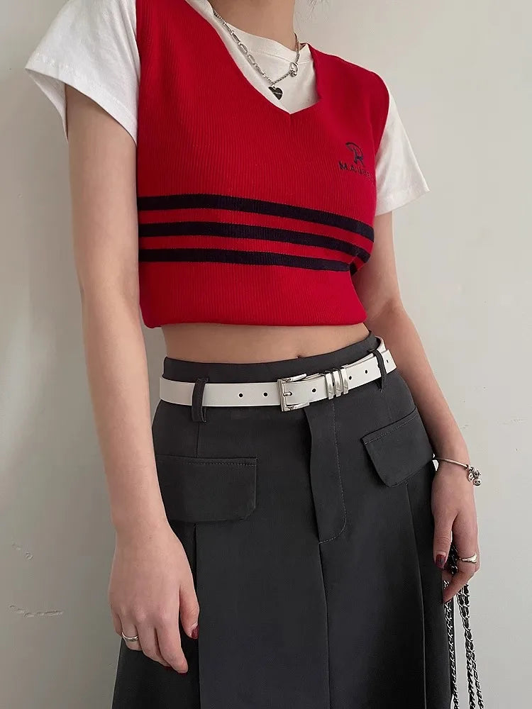 Small Belt Ladies New Decorative Dress With A Black Belt Fashion Simple Korean Department