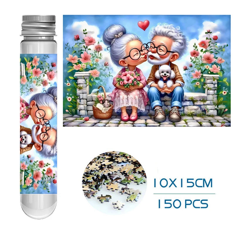 150-Piece Mini Jigsaw Puzzles 10x15cm - Animals, Landscapes & Cartoon Designs for Adults, Family Fun Activity Travel  Gift
