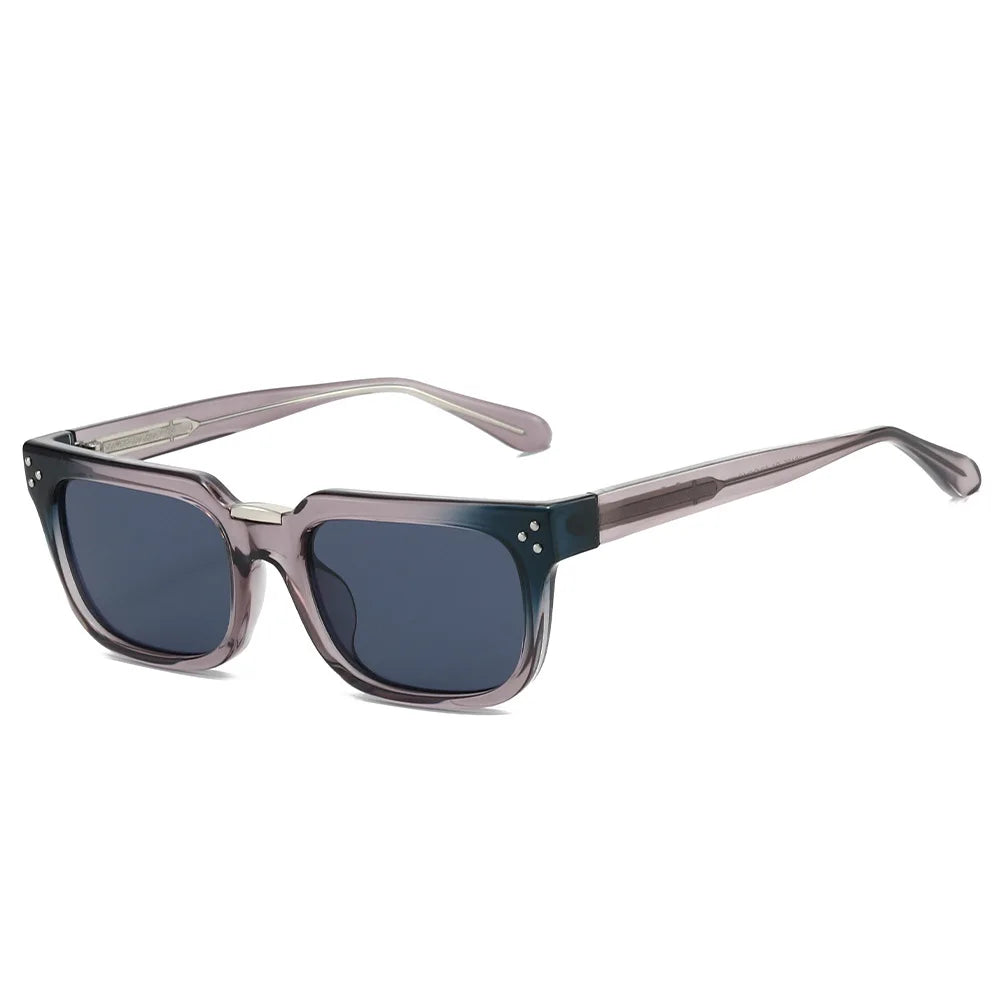JNPCXI New Luxury Vintage Square Men Sunglasses Rivets Driving Polarized Shades Fashion Gradient Eyewear Trendy Sun Glasses