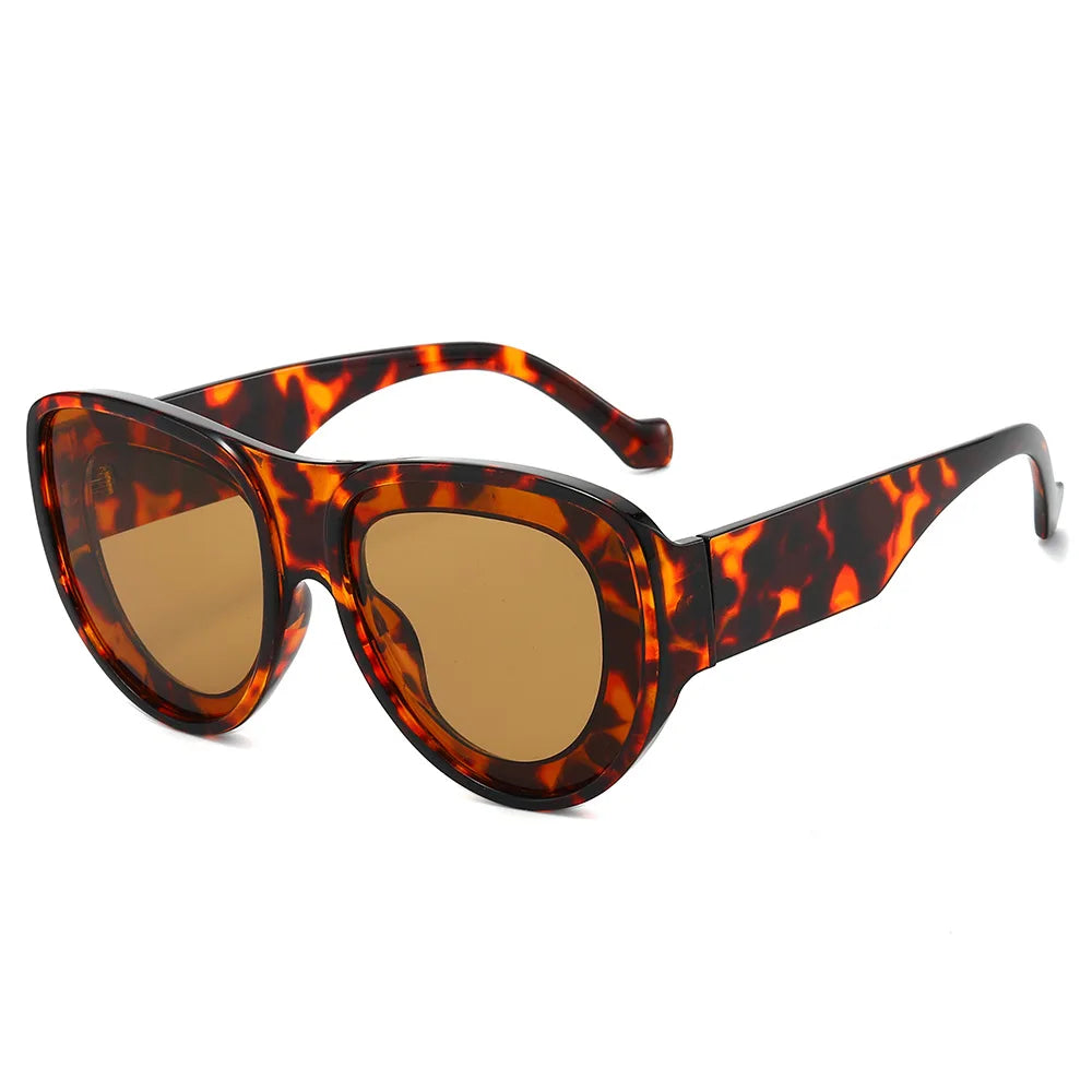 JNPCXI New Oversized Pilot Sunglasses Women Retro Gradient Mirror Shades UV400 Fashion Men Trending Punk Blue Pink Sun Glasses