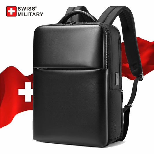 SWISS MILITARY Men Outdoor Backpack Expandable Laptop Backpacks USB Charging