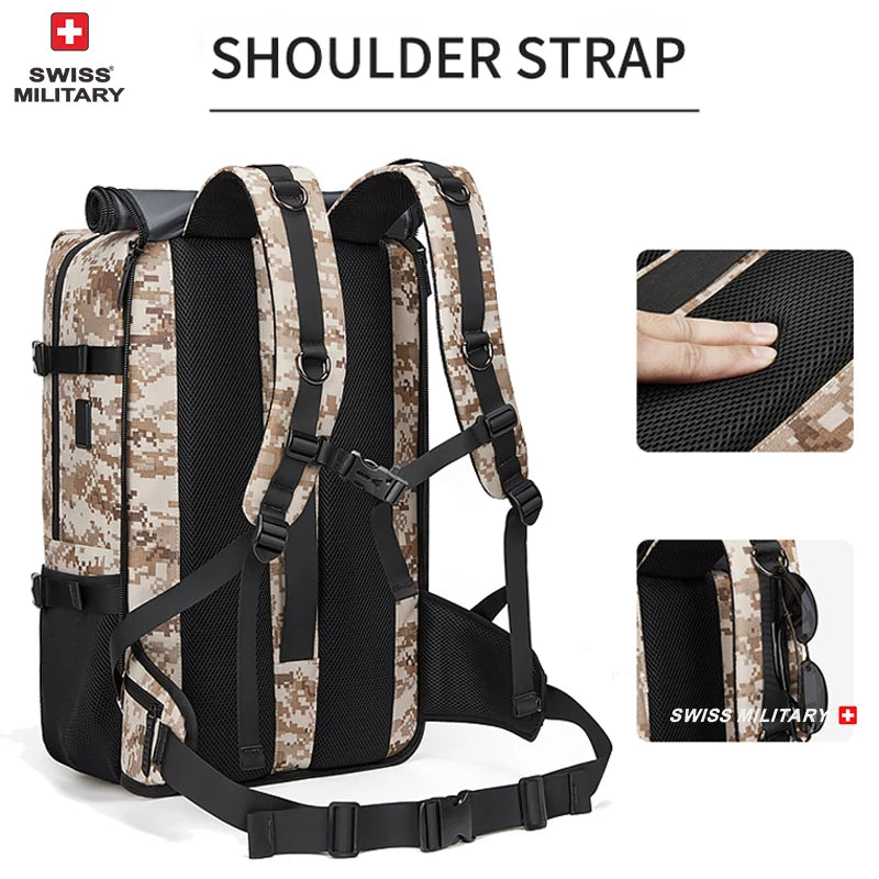 17 in SWISS MILITARY Men Travel Backpack Waterproof Business USB Laptop Backpack