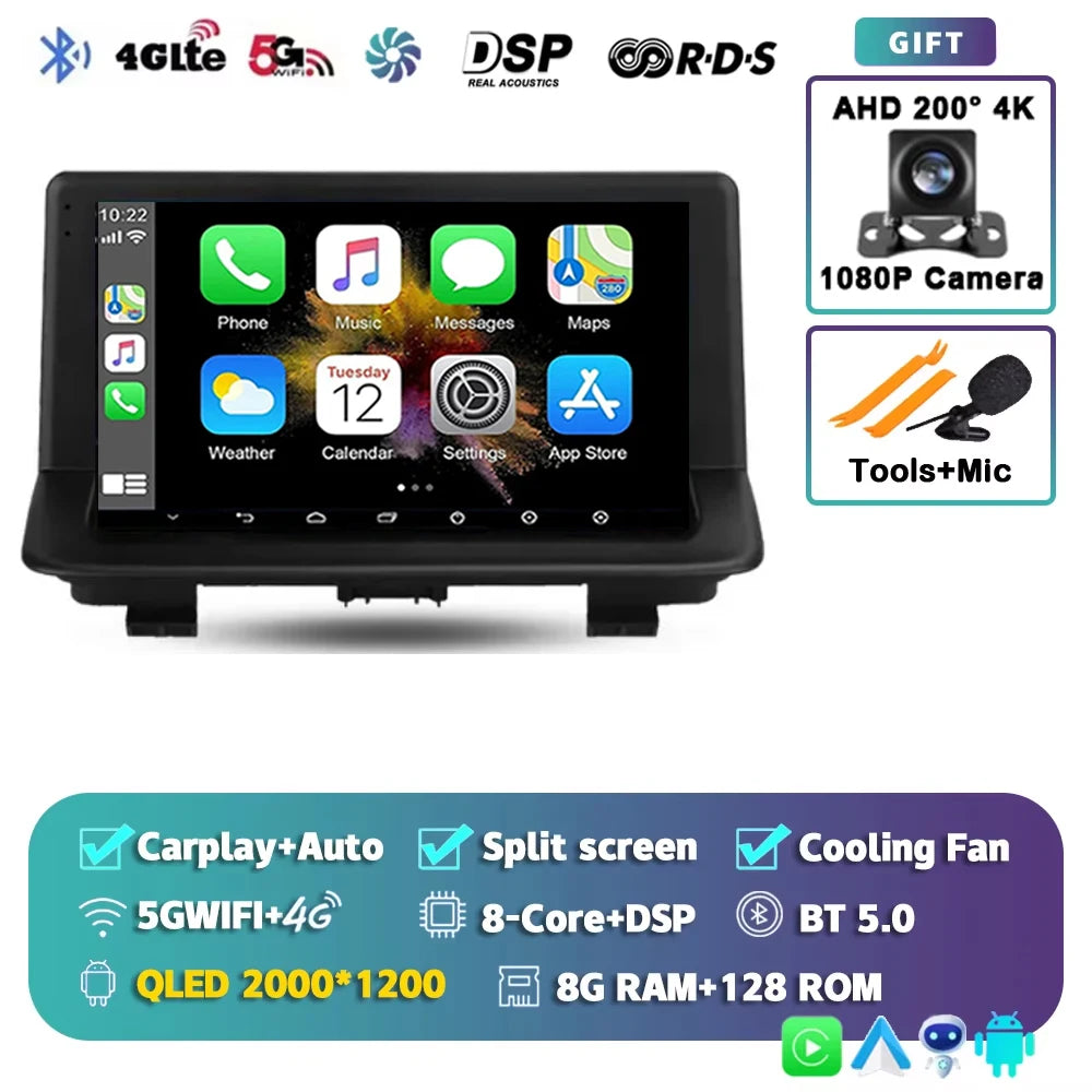 For Audi Q3 1 8U 2011 - 2018 2K 12+256 QLED Android 15 CarPlay Car Radio Multimedia Video Player GPS stereo Head Unit 4G WIFI
