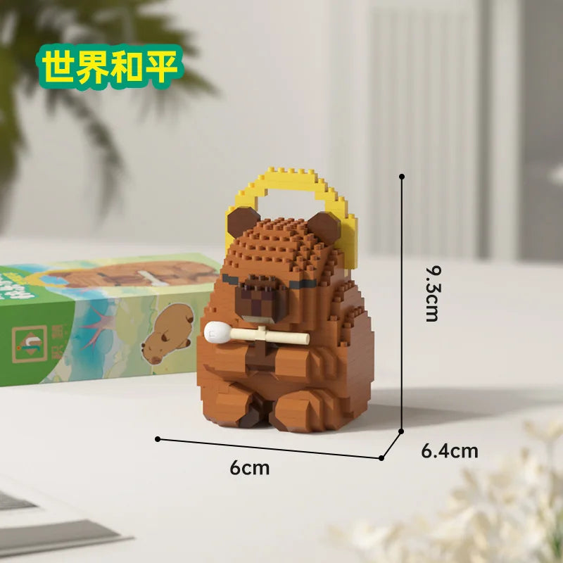 Happy Capybara Building Blocks Educational STEM Kid Toys Creative Assembly Model