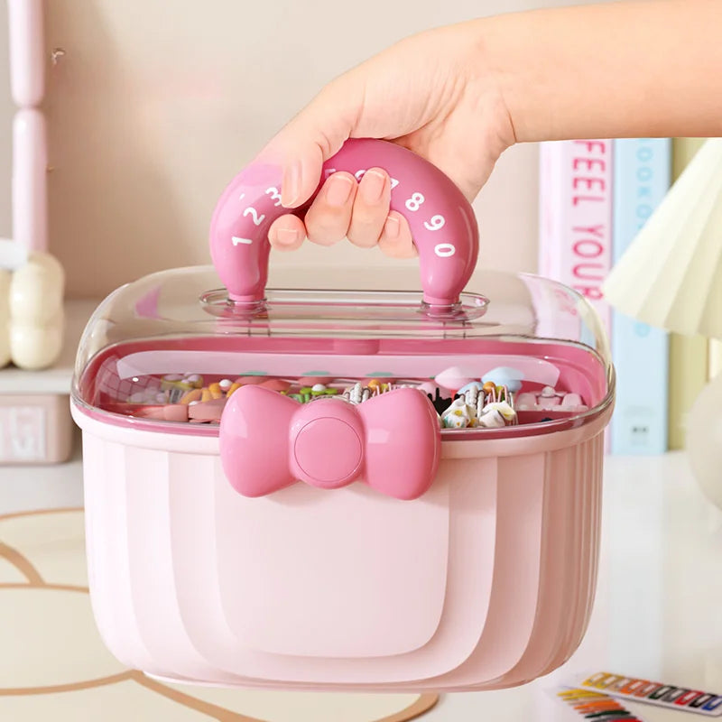 Hair Accessories Storage Box, Portable Makeup Organizer for Hair Clips, Hair Ties, Earrings, Bracelets, Necklaces