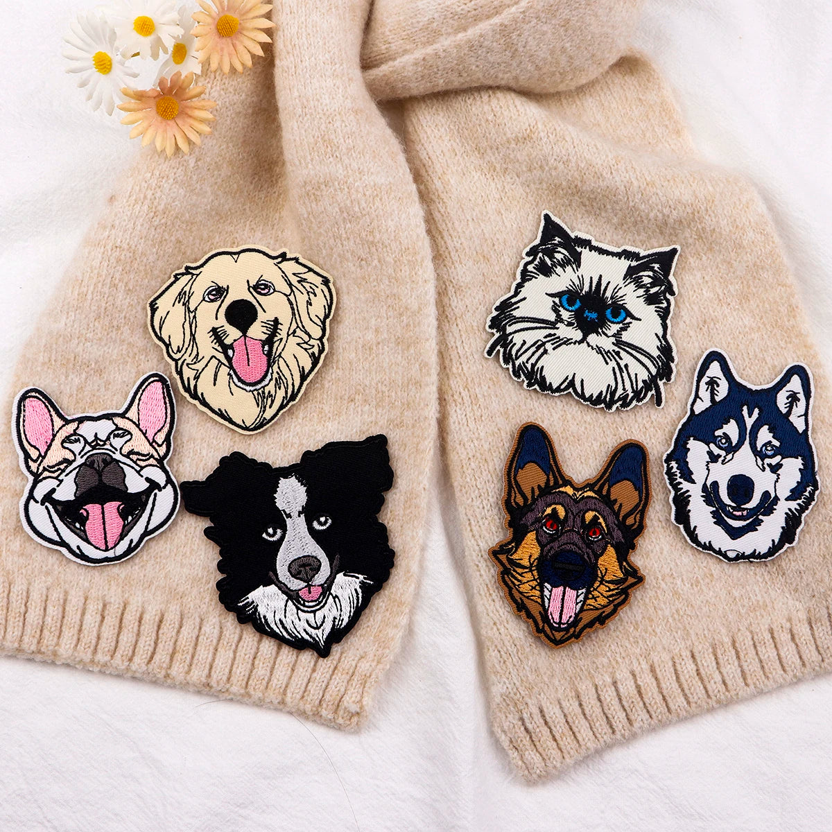 Cute Pet Dogs Embroidery Patch Cartoon Animals Iron On Patches For Clothing Thermoadhesive Patches On Clothes DIY Sew Badges