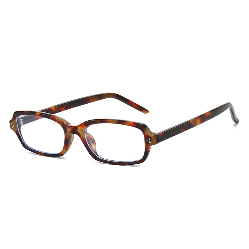 JNPCXI New Ins Popular Small Rectangle Sunglasses Fashion Candy Color Women UV400 Retro Rivets Men Clear Lens Frame