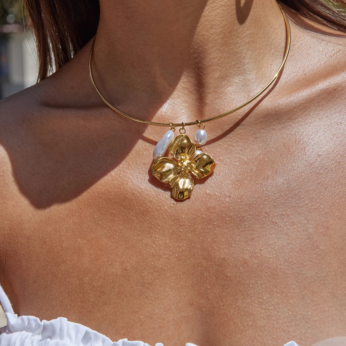Uworld Minimalist 18K Gold Color Plated Stainless Steel Smooth Plain Ring Necklace Pendant Interchangeable Necklace Women's Jewe