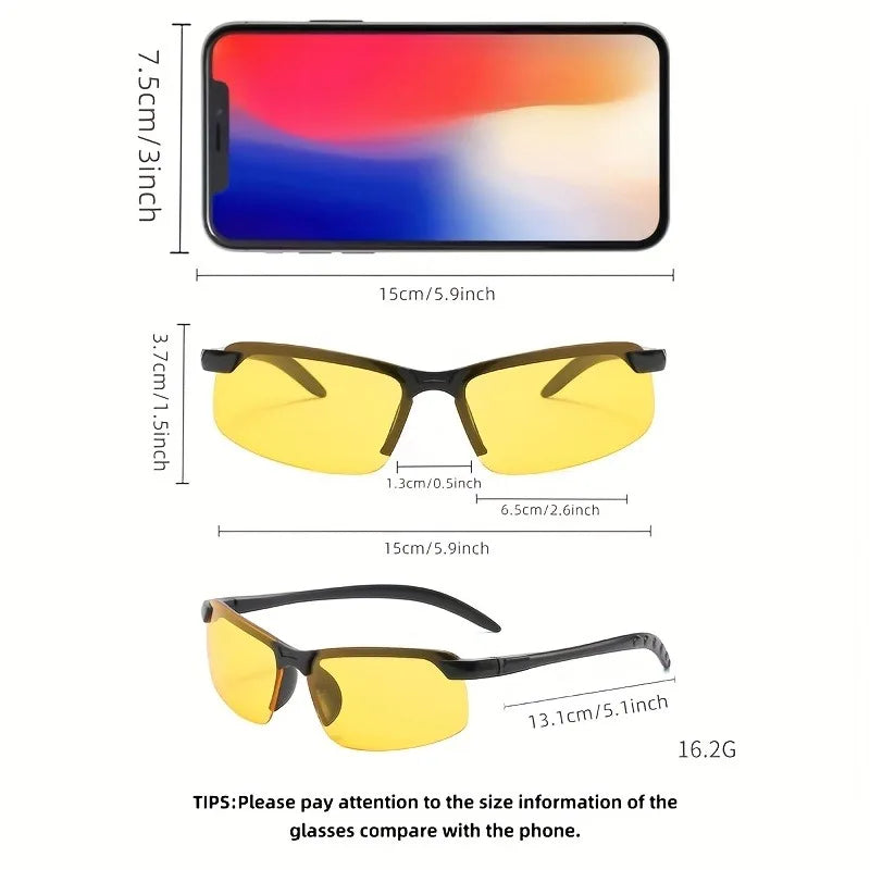 4 Pairs of Polarized Night Vision Goggles Anti Glare Night Driving Goggles for Men and Women High-definition Lenses