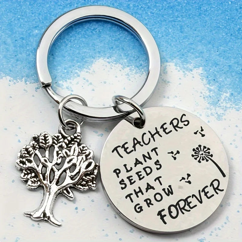 Teacher Appreciation Keychain "Teachers Plant Seeds That Grow Forever" The perfect gift for a teacher's birthday or graduation!