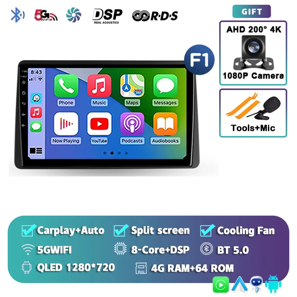 For Renault Duster HM 2 2020 - 2024 2K 12+256 QLED Android 15 CarPlay Car Radio Multimedia Video Player GPS stereo Head Unit