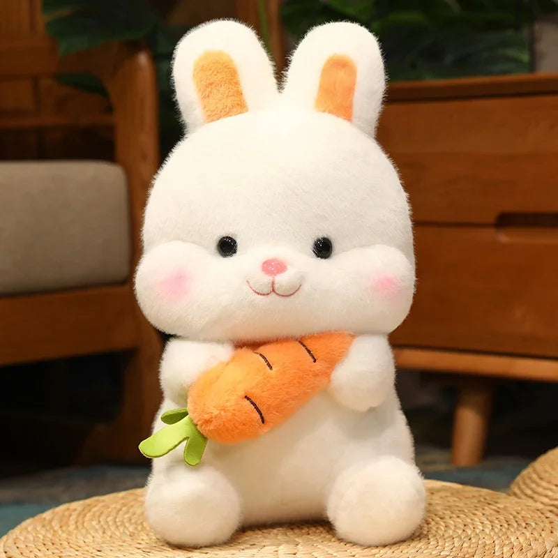 Kawaii Carrot Rabbit Plush Toys Adorable Bunny Dolls Stuffed Pillow Soft Animal Cushion Girls Kids Birthday Christmas Gifts