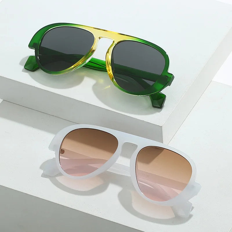 JNPCXI New Retro Round Sunglasses Women Fashion Brand Design Gradient Shades UV400 Men Punk Sun Glasses