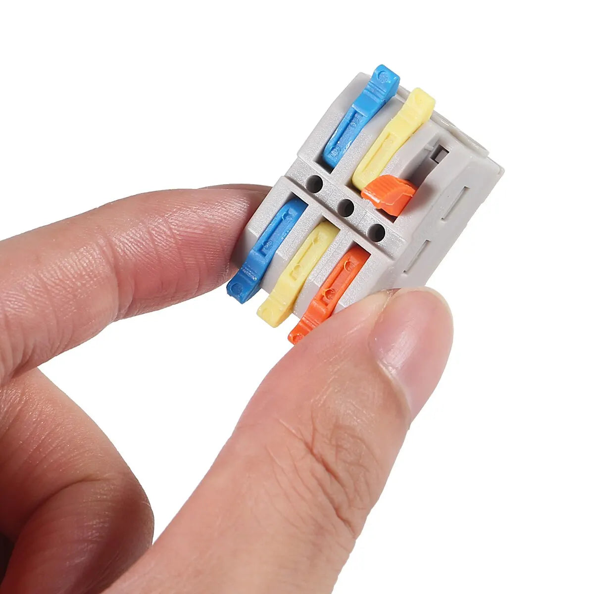 Mini Quick Wire Conductor Connector Universal Compact 2/3 Pin Splicing Push-inTerminal Block 1 in Multiple out with Fixing Hole